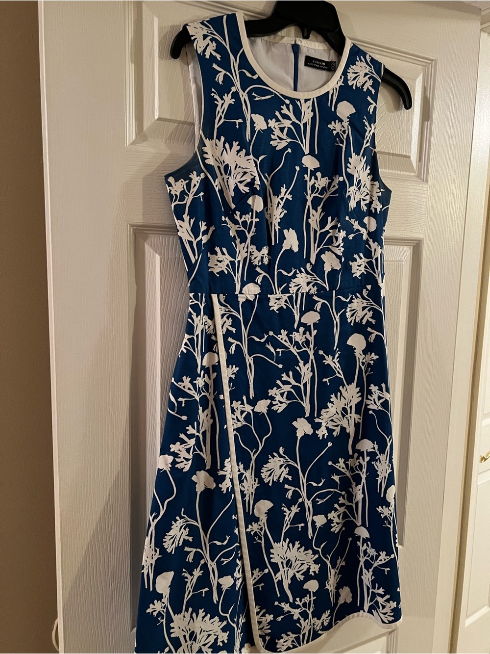 kate spade Navy & White Floral Sleeveless Midi Dress